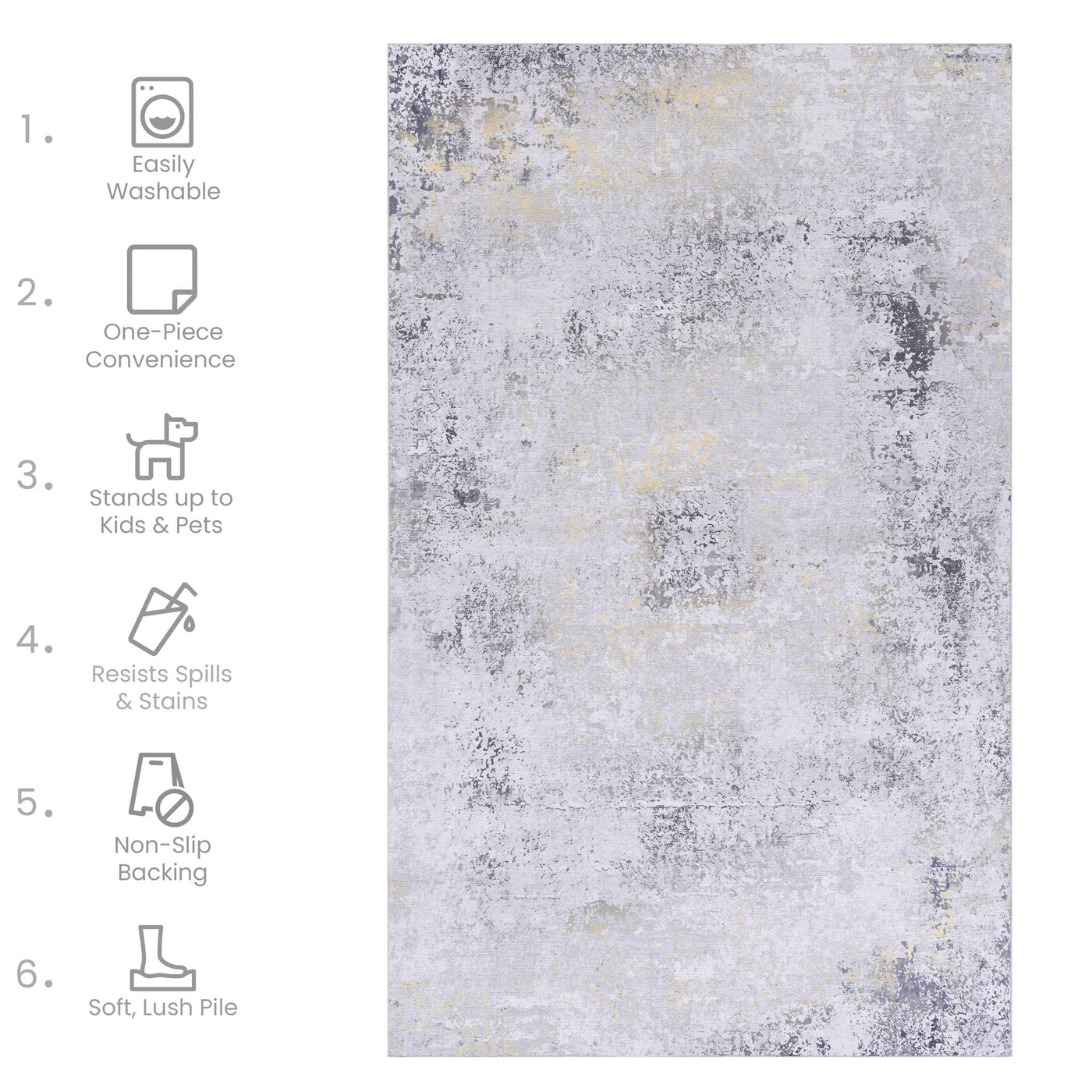Maval - Machine Washable Area Rug by HouseOfZazla