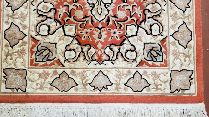 3x5 Red Chinese Plush Rug, Hand Knotted Soft Wool Carpet, Medallion Rug, Fine Vintage Rug, 120 Line, Small Area Rug by Jewel Rugs