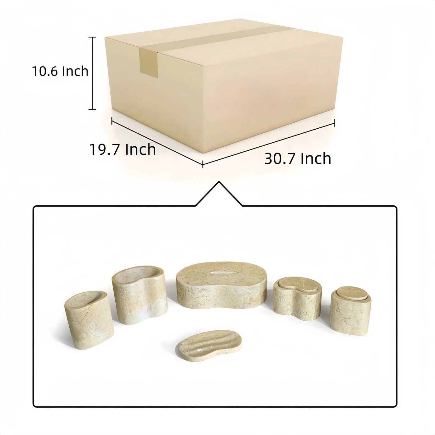 Elegant Natural Marble Bathroom Accessories Set by HouseOfZazla