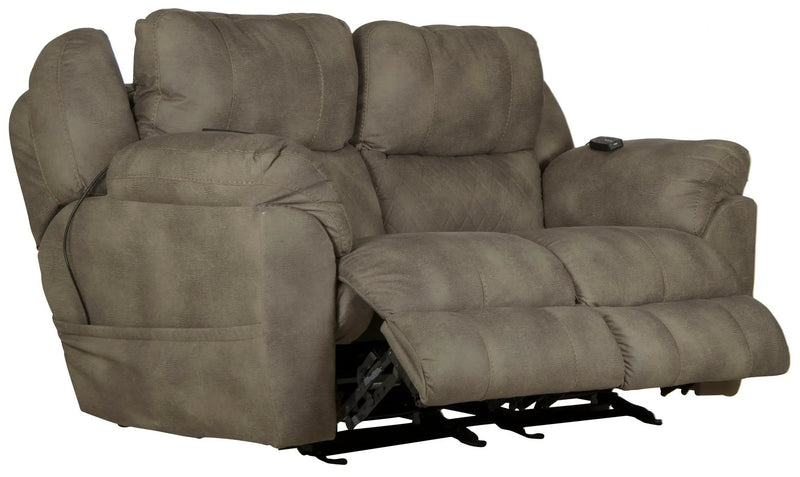Flynn - Power Lay Flat Rocking Loveseat With Power Adjustable Headrest & Lumbar And Dual Heat & Massage - Fig by Unique Piece Furniture