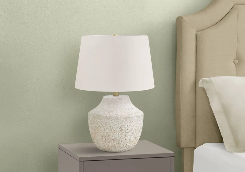 Lighting, Modern Table Lamp, Concrete - Cream by HouseOfZazla