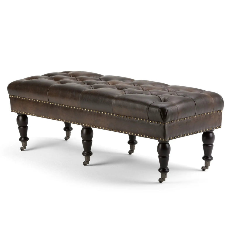 Henley - Tufted Ottoman Bench - Distressed Brown by Unique Piece Furniture