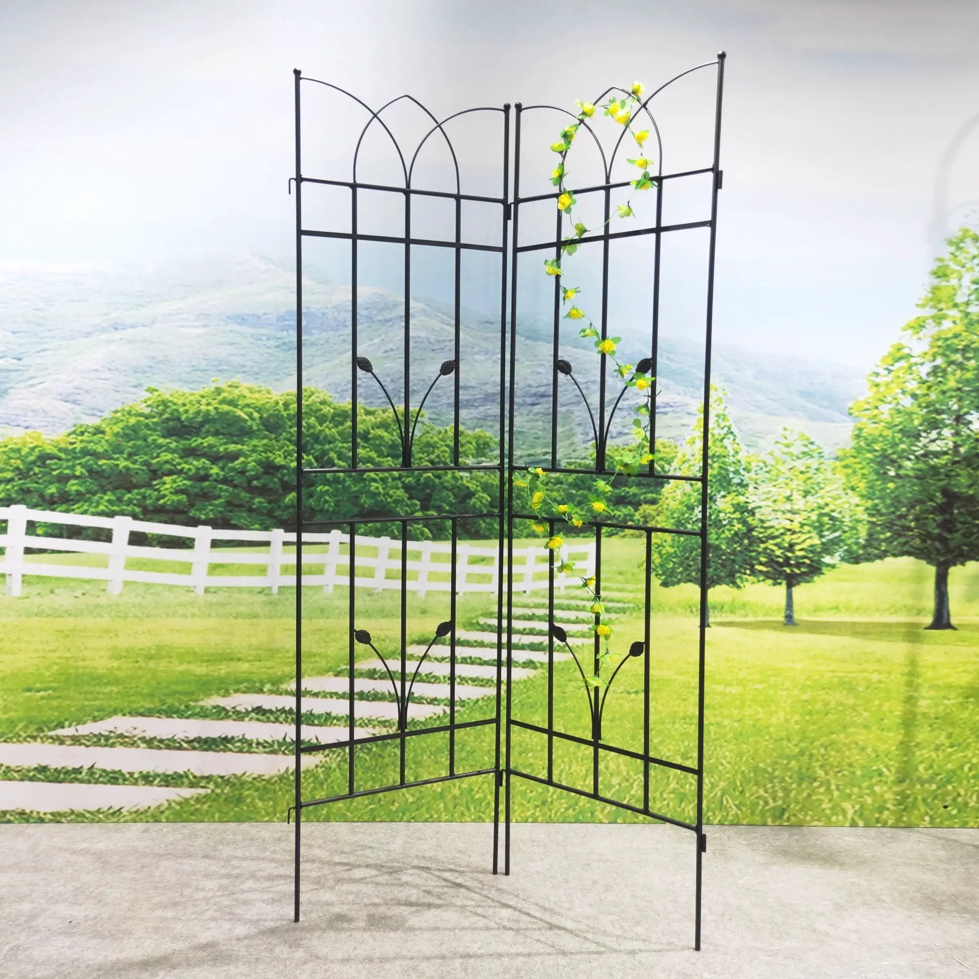 Metal Garden Trellis Rustproof For Climbing Plants Outdoor Flower Support by HouseOfZazla