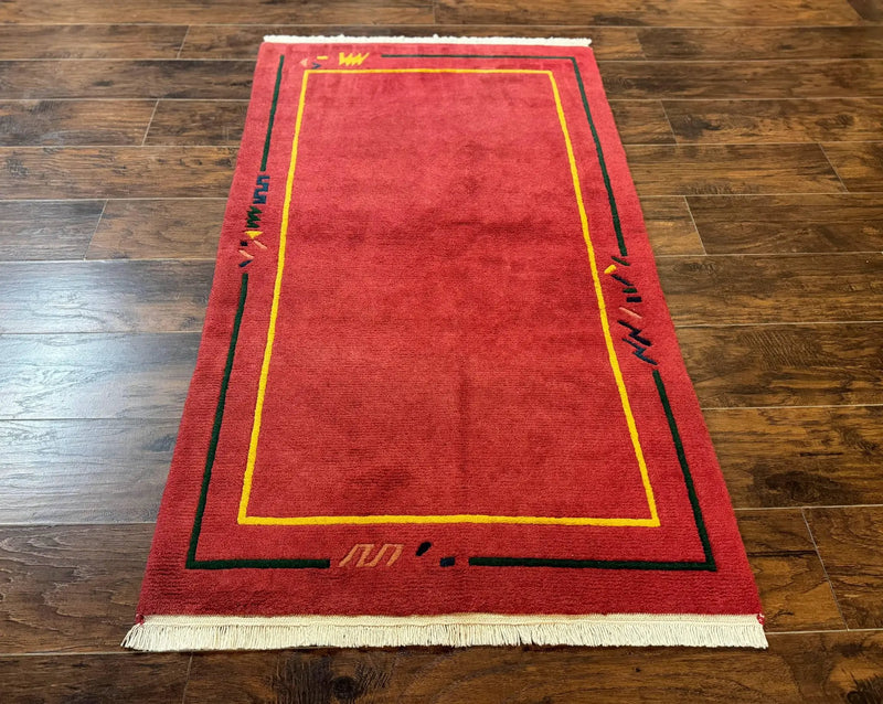 Indo Persian Gabbeh Rug 3x5, Red by Jewel Rugs