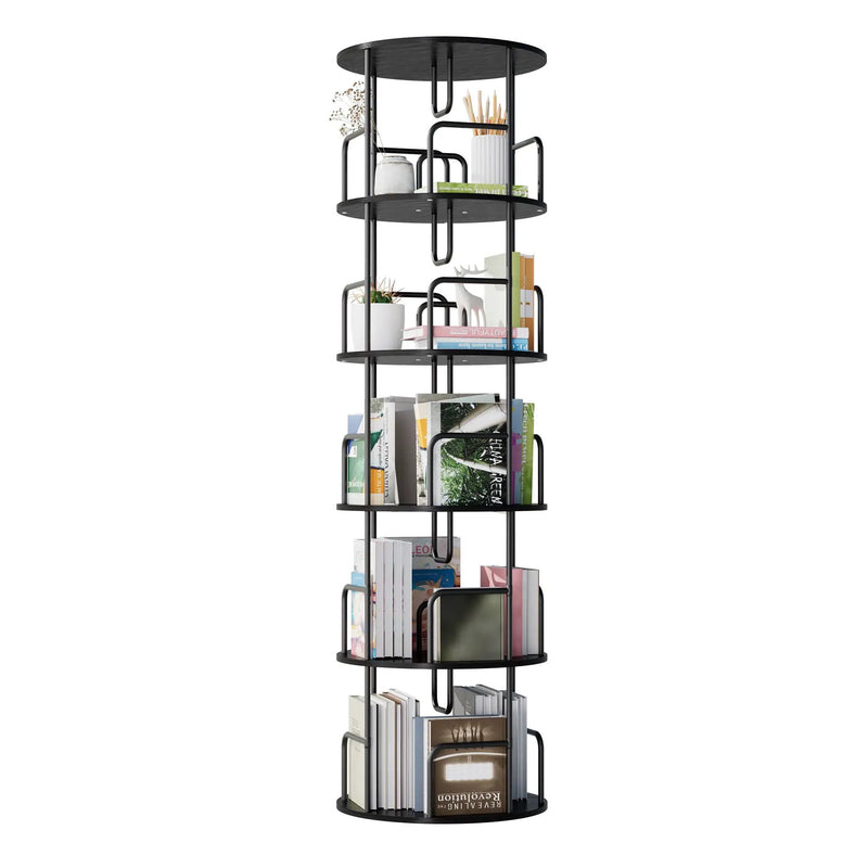 Rotating Bookshelf Tower 5 Tier Spinning 360 Degree Revolving Storage Shelf by HouseOfZazla