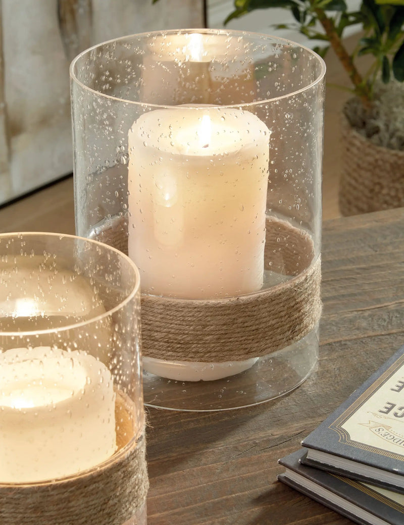 Eudocia - Candle Holder Set (Set of 2) - Clear by Unique Piece Furniture