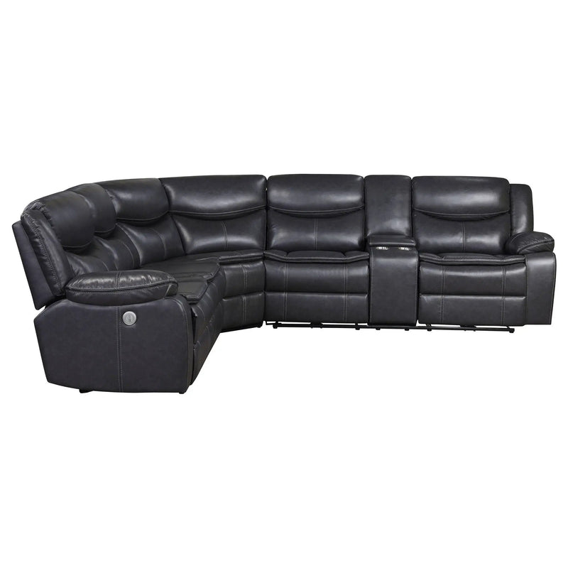 Sycamore Upholstered Power Reclining Sectional Sofa Grey by Unique Piece Furniture