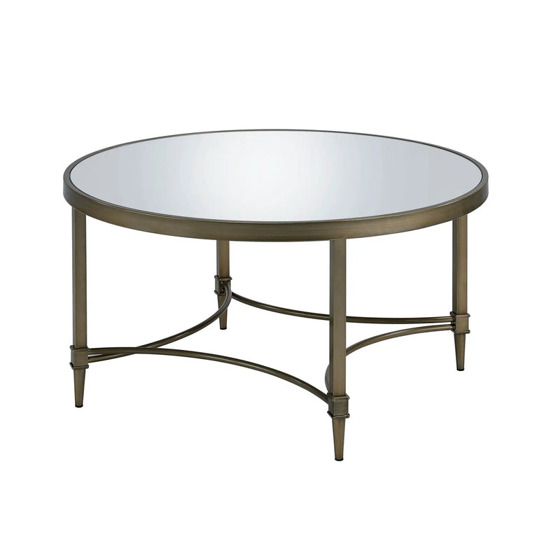 Aditya - Mirrored Antique Brass Coffee Table - Antique Brass by Unique Piece Furniture