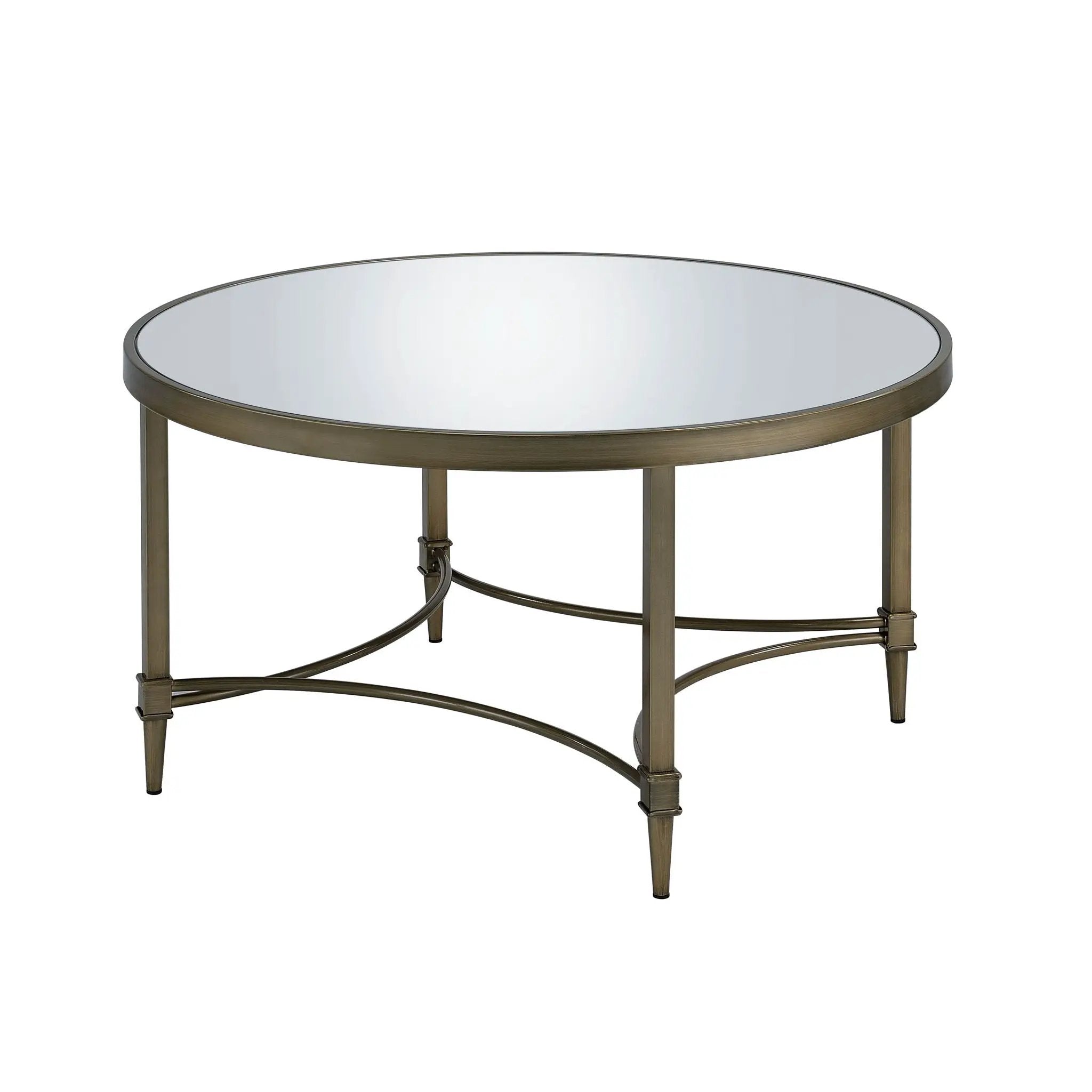 Aditya - Mirrored Antique Brass Coffee Table - Antique Brass by HouseOfZazla