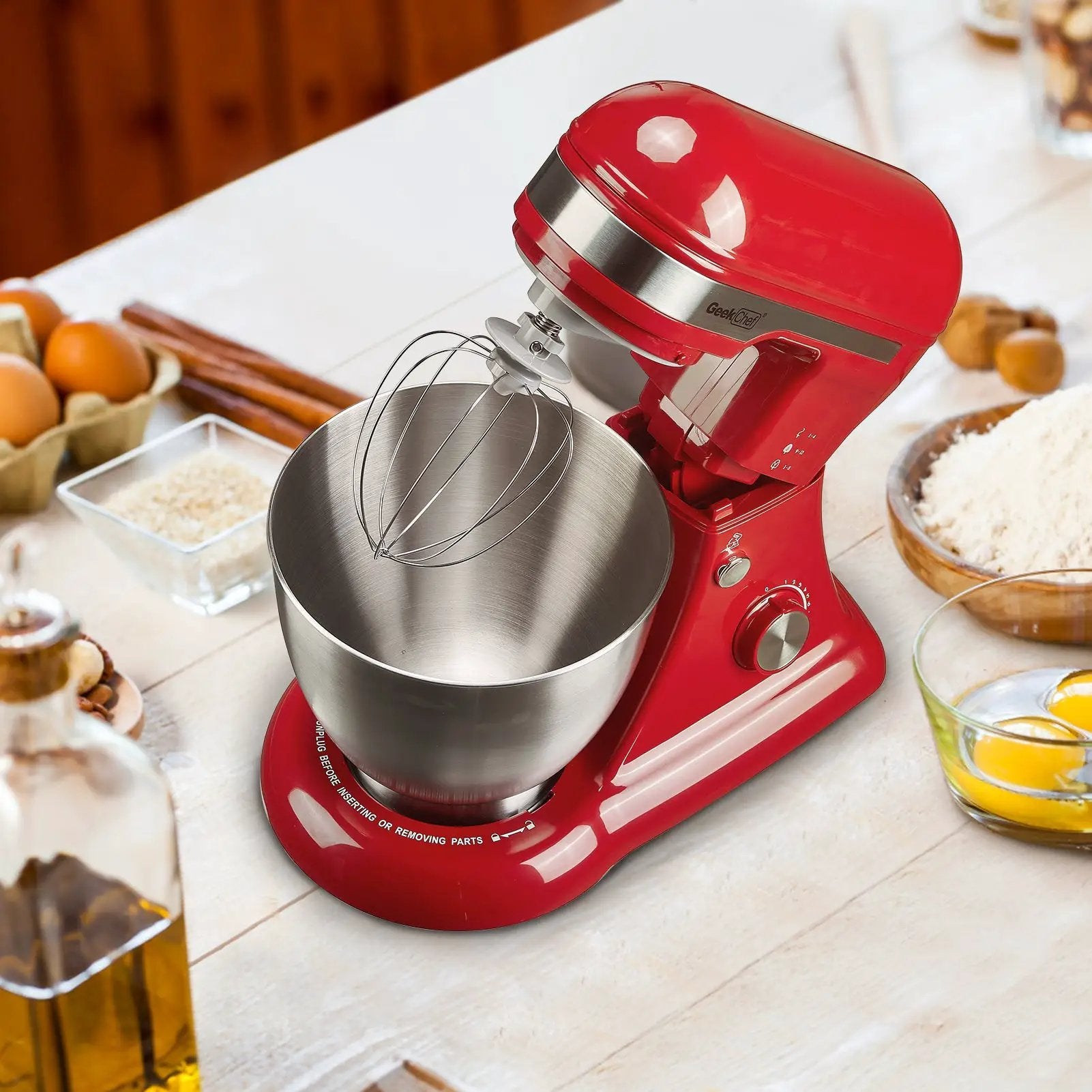 Geek Chef Electric Stand Mixer, 4.8QT, 12 Speeds Tilt-Head by HouseOfZazla