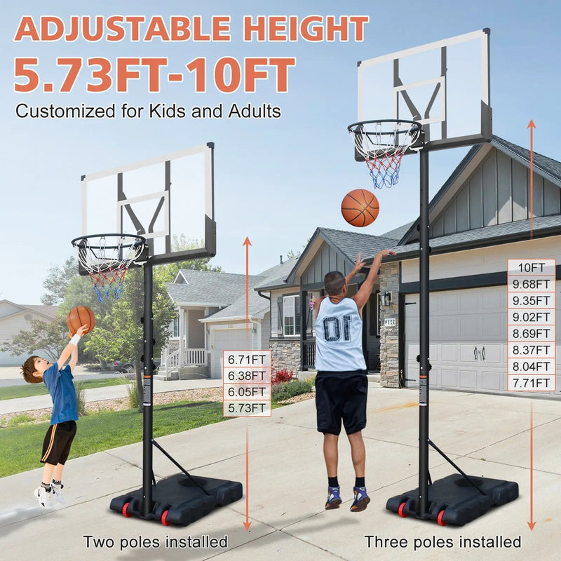 Basketball Hoop with 5.73-10FT Adjustable Height by HouseOfZazla