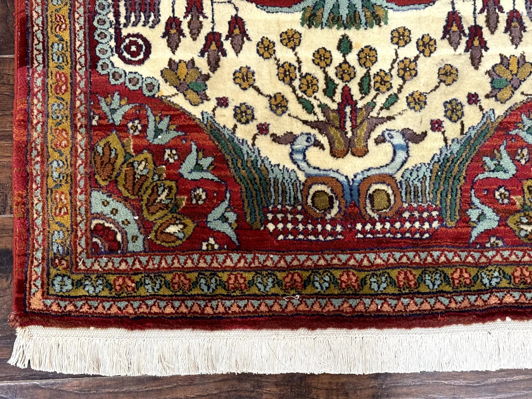 Persian Bijar Rug 2.6 x 4, Antique Carpet, Brick Red and Ivory by Jewel Rugs