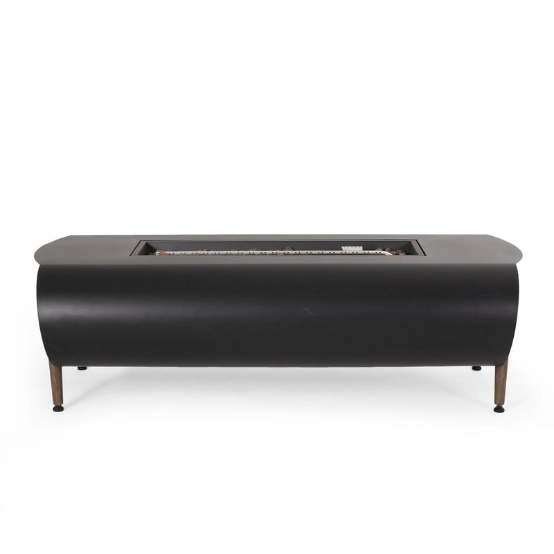 Vernon Rectangle Fire Pit 50,000 BTU - Dark Gray by HouseOfZazla