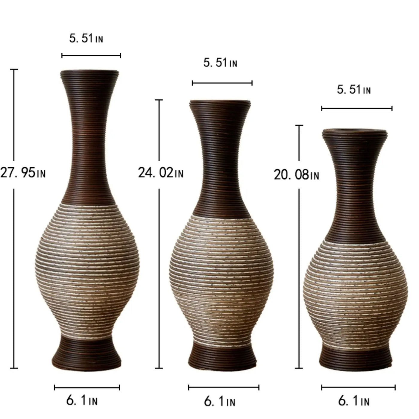 Tall Designer Floor Vase With Elegant 2 Tone by HouseOfZazla