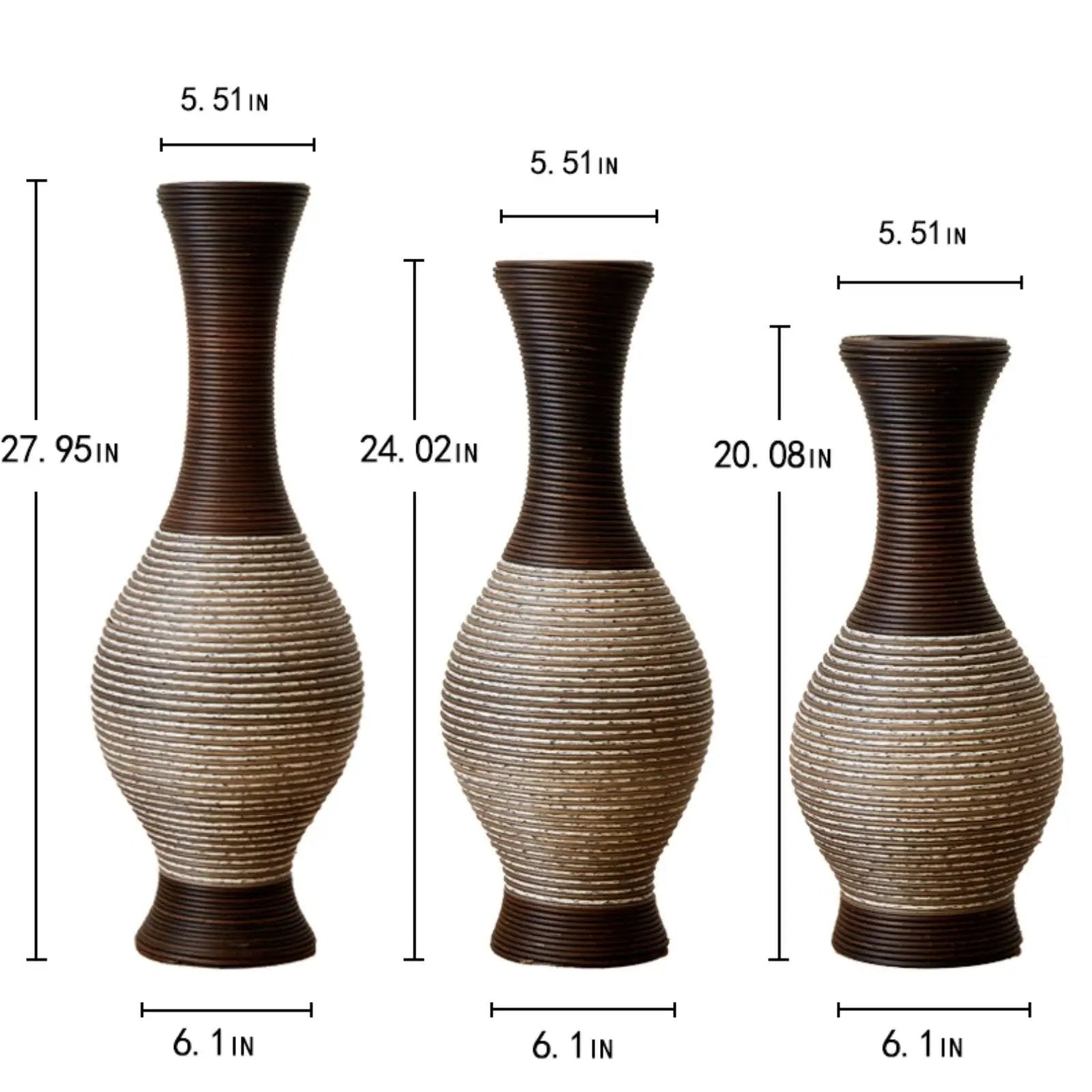 Tall Designer Floor Vase With Elegant 2 Tone by Unique Piece Furniture