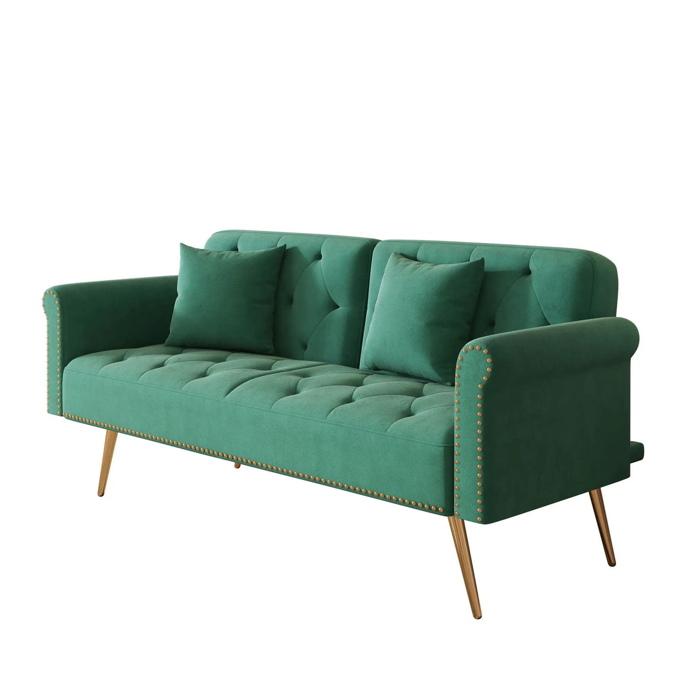 Luxurious Sofa Bed With Nail Head Trim And Matching Pillow by HouseOfZazla