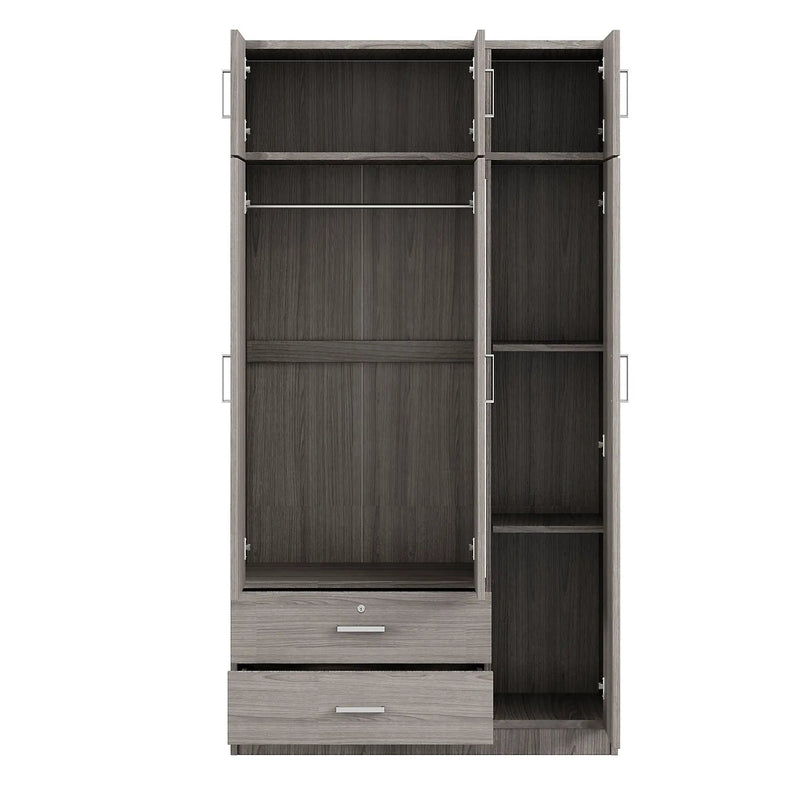 Modern 3 Door Mirror Wardrobe With 2 Drawers And Top Cabinet by HouseOfZazla
