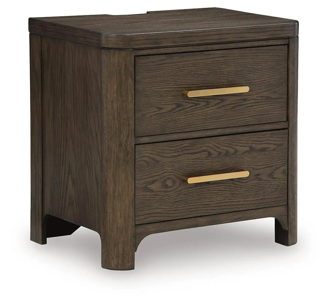 Radkin - Two Drawer Night Stand - Burnished Brown by Unique Piece Furniture