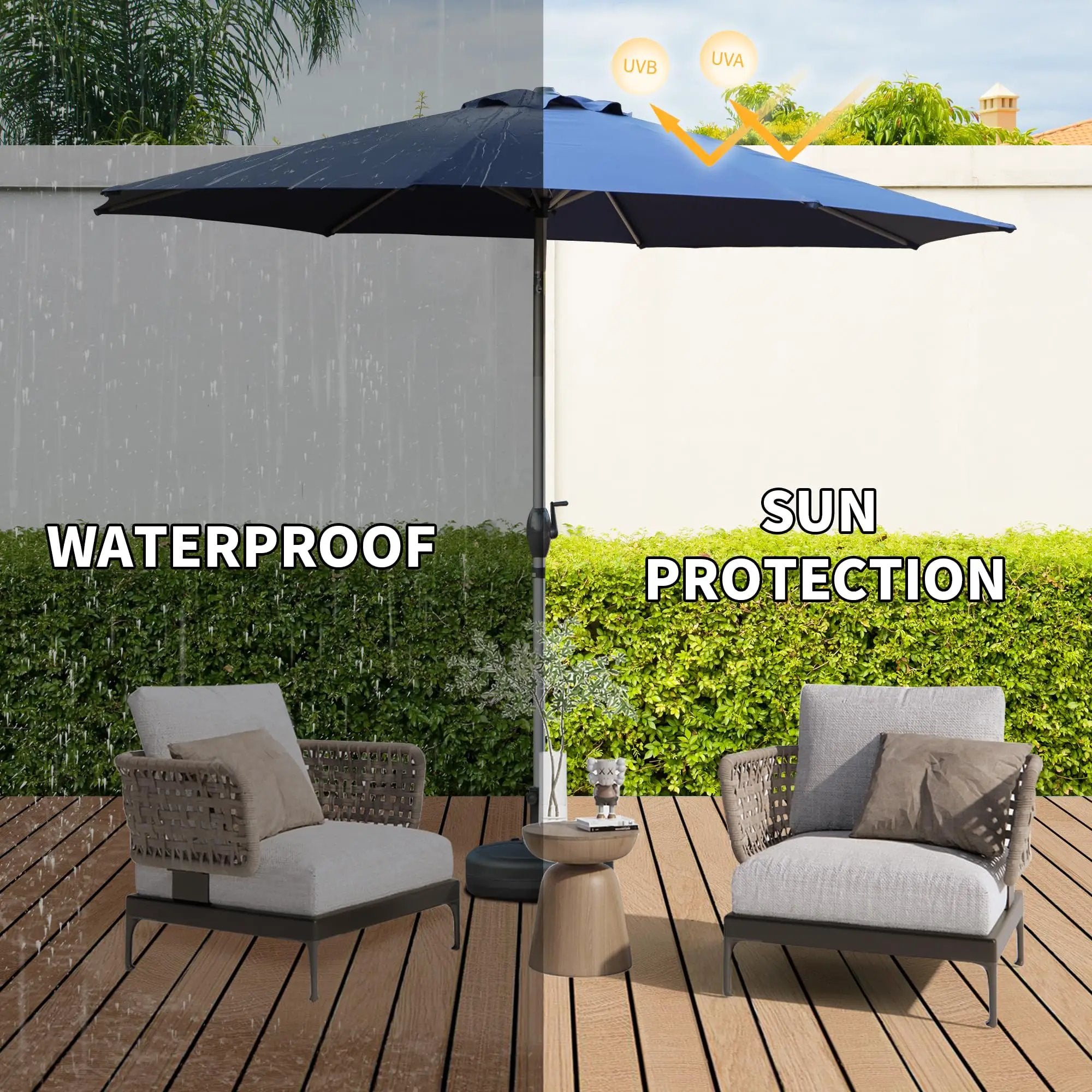 10FT Patio Umbrella - Navy Blue by HouseOfZazla