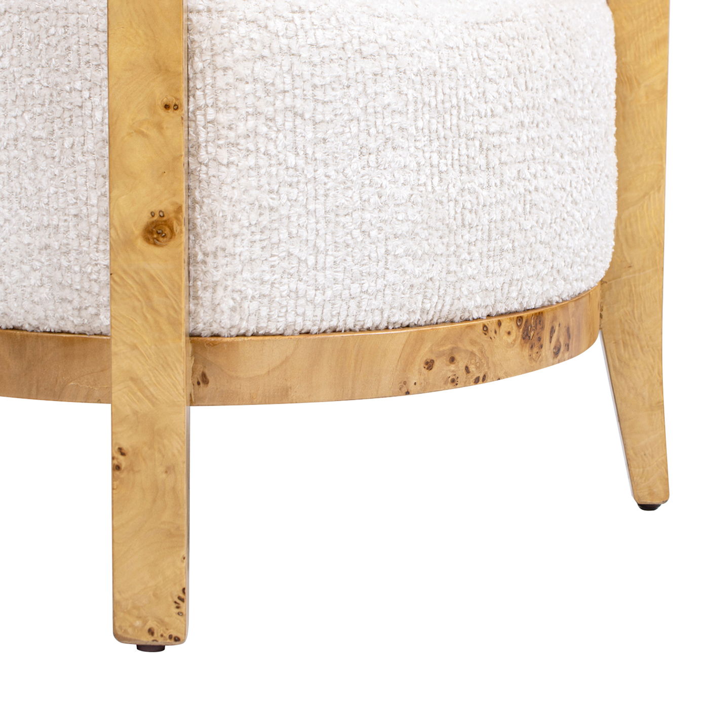 Madrid - Burl Barrel Accent Arm Chair - Seashell White by HouseOfZazla