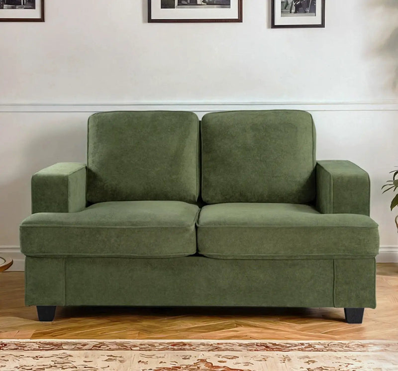 Modern Loveseat, Comfortable 2 Seater Couch With Deep Seating, Loose Back Cushions, Wide Arms by Unique Piece Furniture