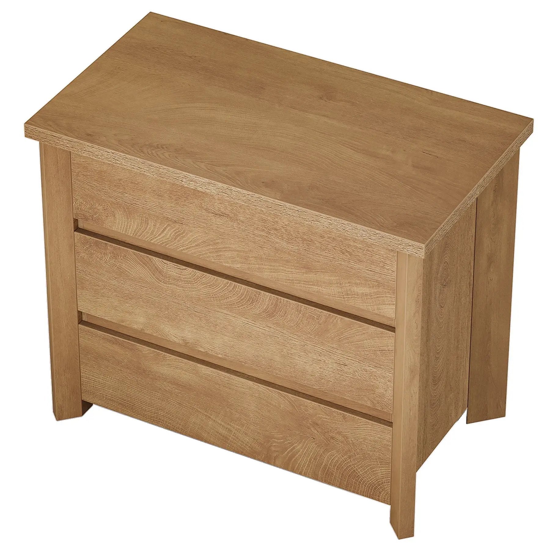 Nightstand With 3 Drawers, Bedside Table, Compact Storage - Brown by HouseOfZazla