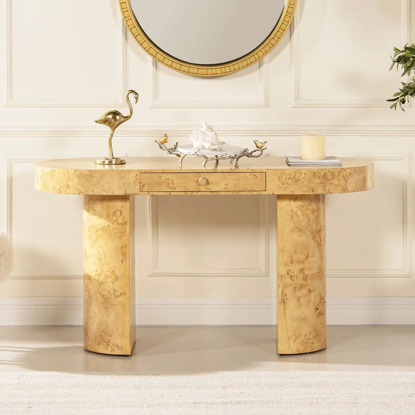 Jesse - Single Drawer Oval Computer Desk by HouseOfZazla