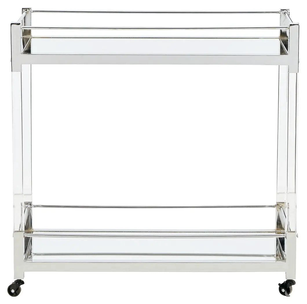 Chaseton - Bar Cart - Clear / Silver Finish by Unique Piece Furniture
