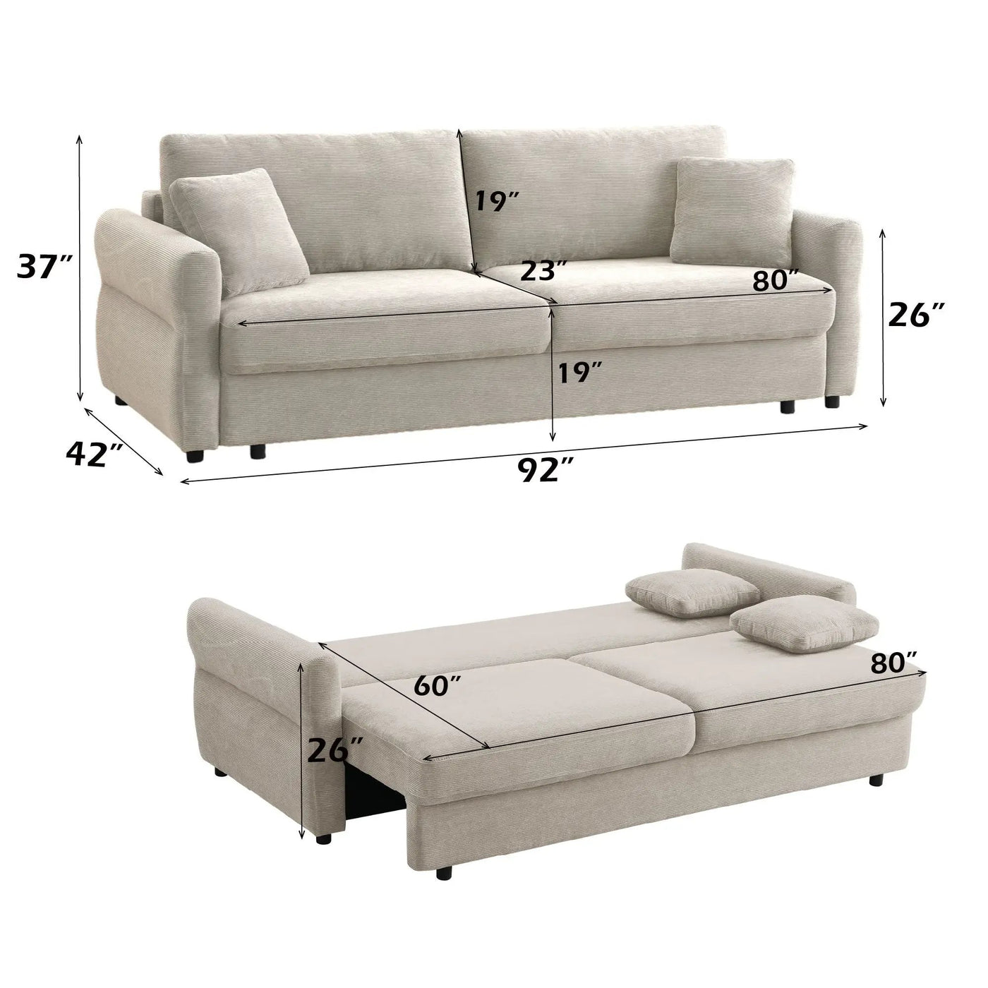 Haran - Pull Out Sleeper Sofa With Storage by Unique Piece Furniture