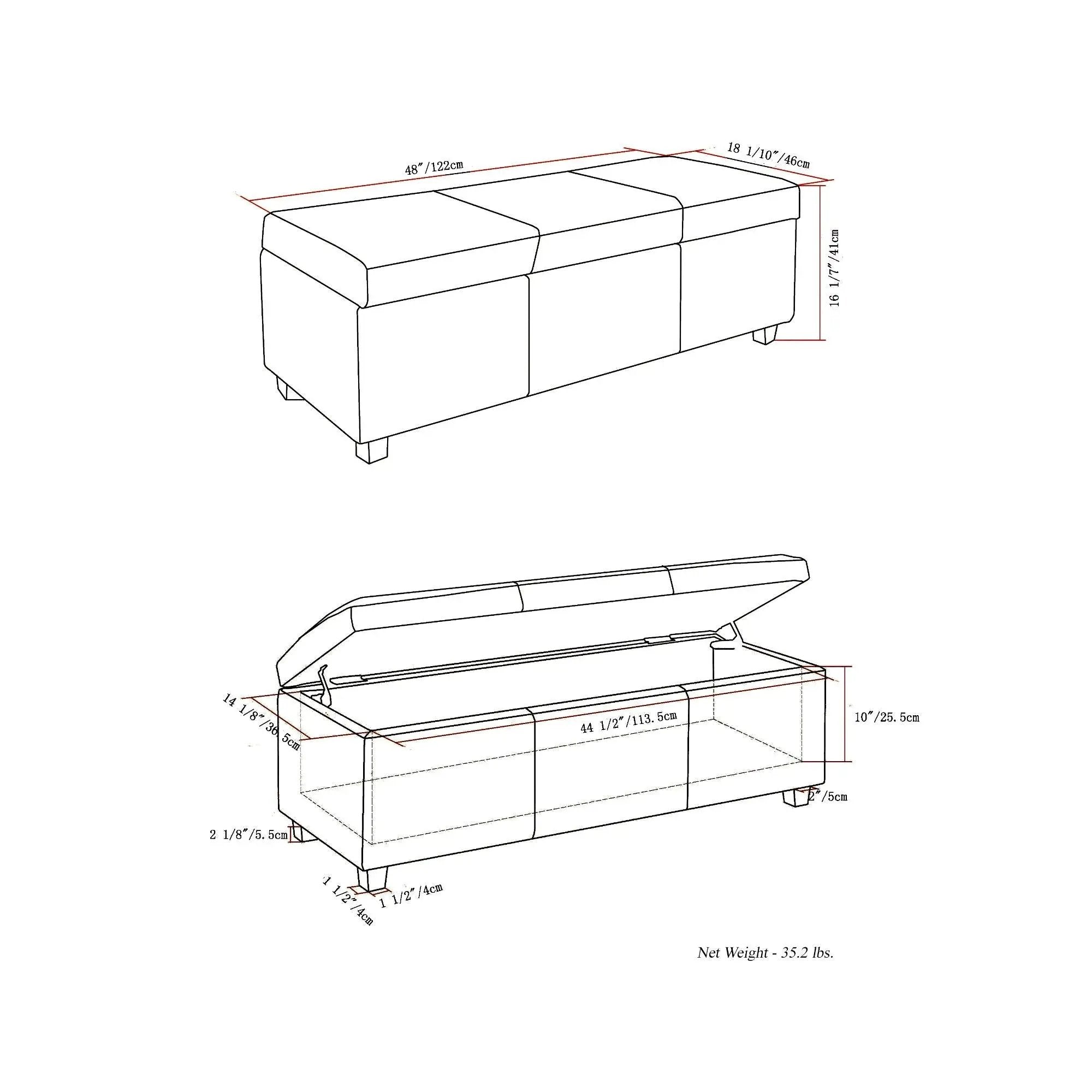 Avalon - Multifunctional Storage Ottoman Bench by Unique Piece Furniture