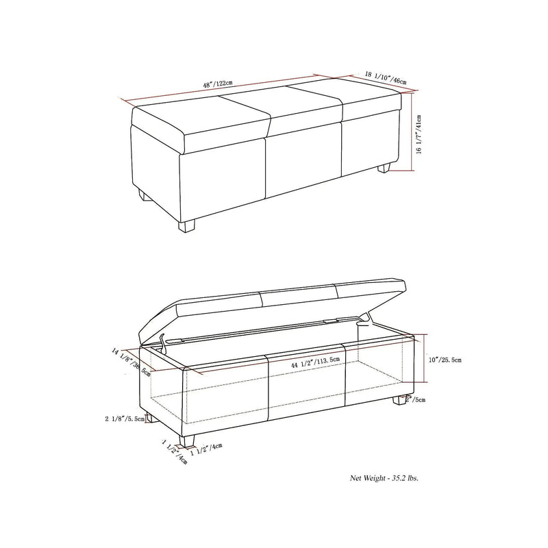 Avalon - Multifunctional Storage Ottoman Bench by Unique Piece Furniture