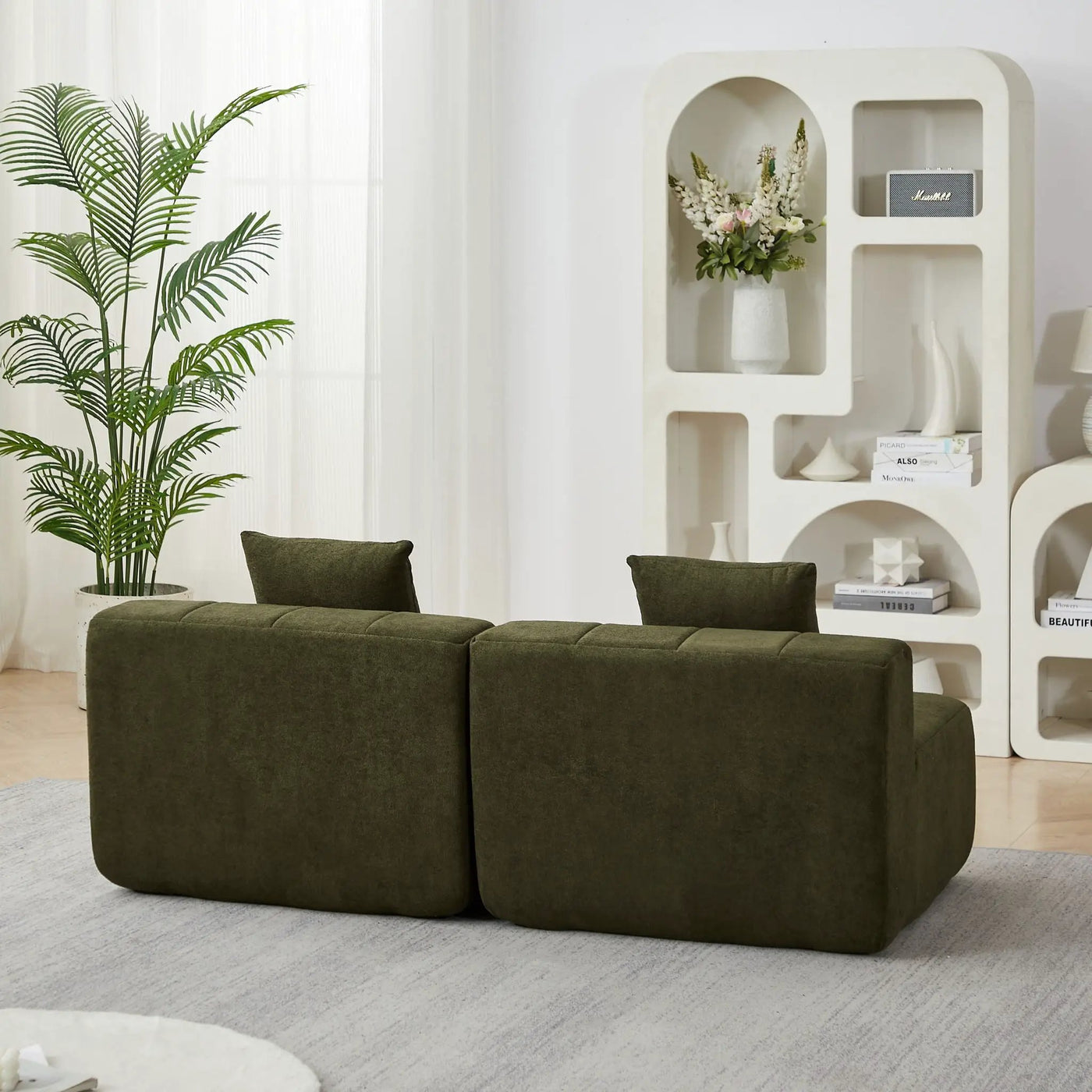 Modular Sectional Sofa With 2 Pillows, Symmetrical Design by HouseOfZazla