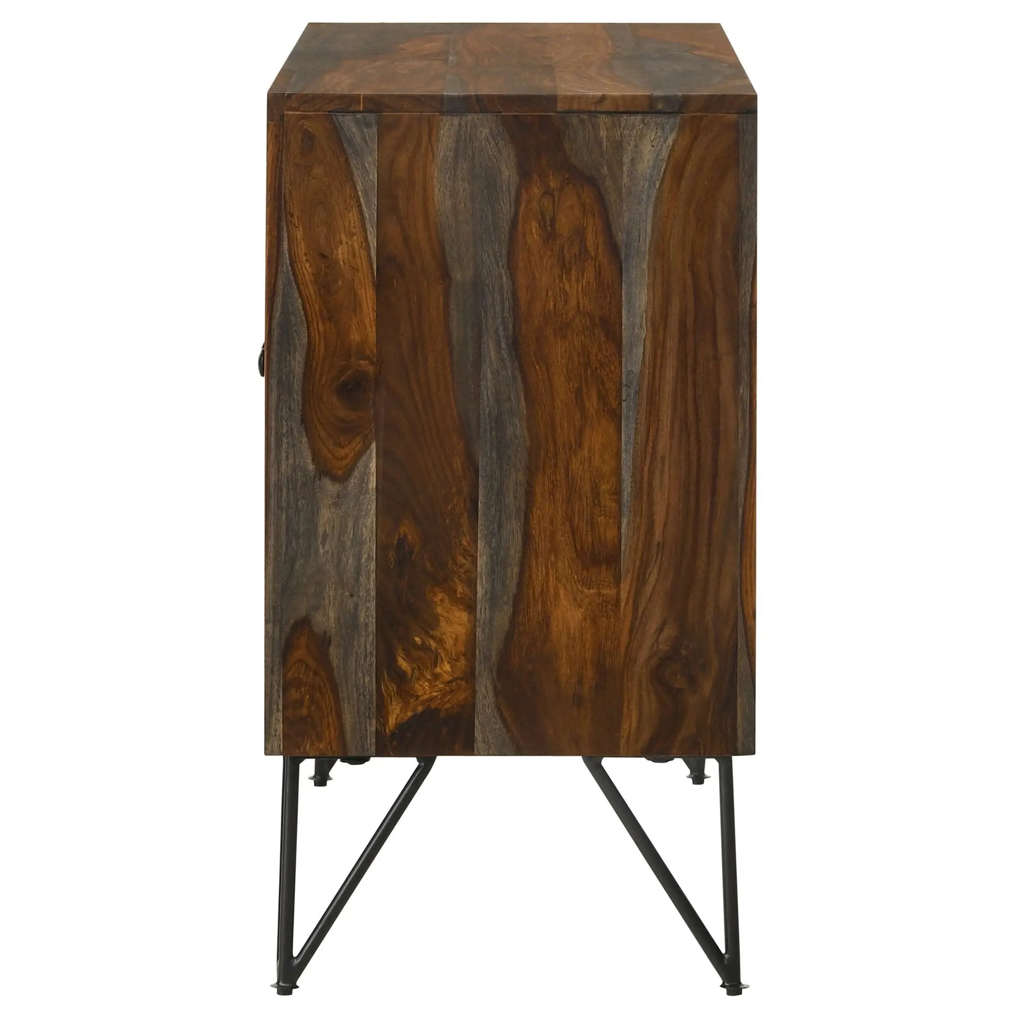 Macon 2-door Sheesham Wood Storage Accent Cabinet Grey by Unique Piece Furniture