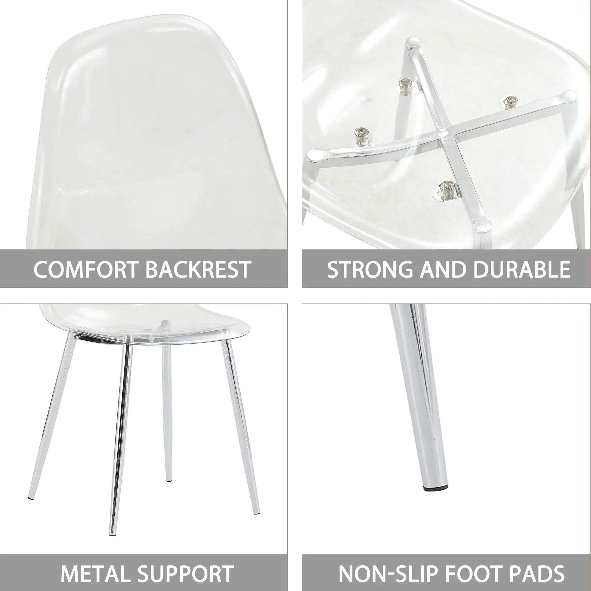 Modern Minimalist Transparent Dining Chair - 6-Piece Set by HouseOfZazla