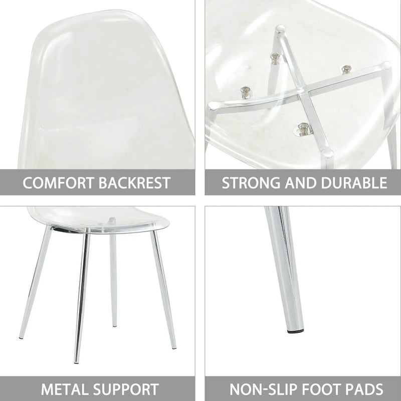 Modern Minimalist Transparent Dining Chair - 6-Piece Set by HouseOfZazla
