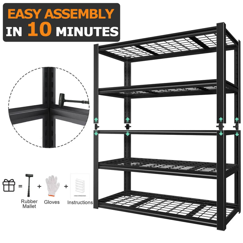 Garage Storage Rack, 5 Layer Adjustable Shelving Unit For Warehouse - Black by HouseOfZazla