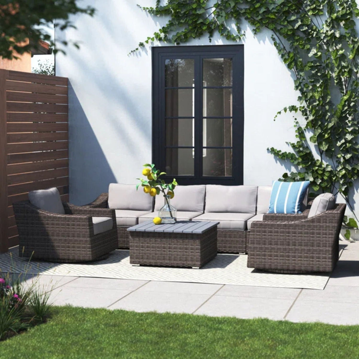 Stylish Sofa Seating Group With Cushions Perfect For Outdoor Gatherings, photo 19 of 21