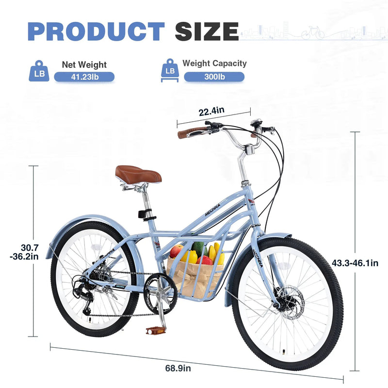 6 Speed Steel Frame 24 Inch Commuter Bike by HouseOfZazla