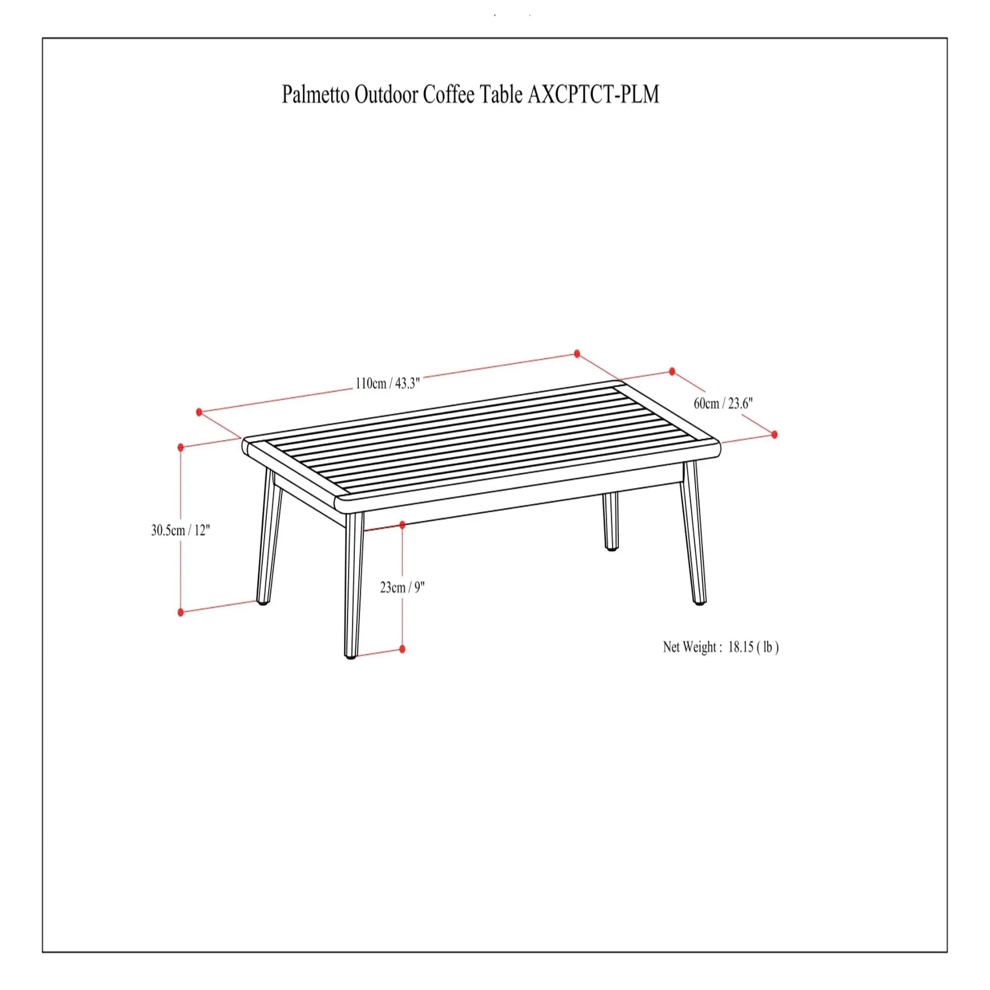 Palmetto - Outdoor Coffee Table - Light Teak by HouseOfZazla