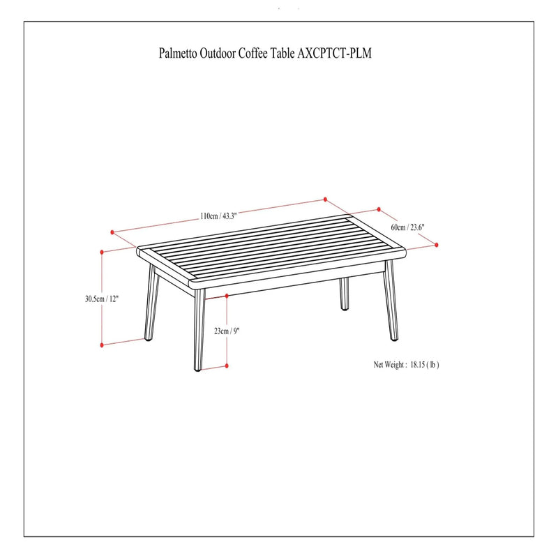 Palmetto - Outdoor Coffee Table - Light Teak by HouseOfZazla