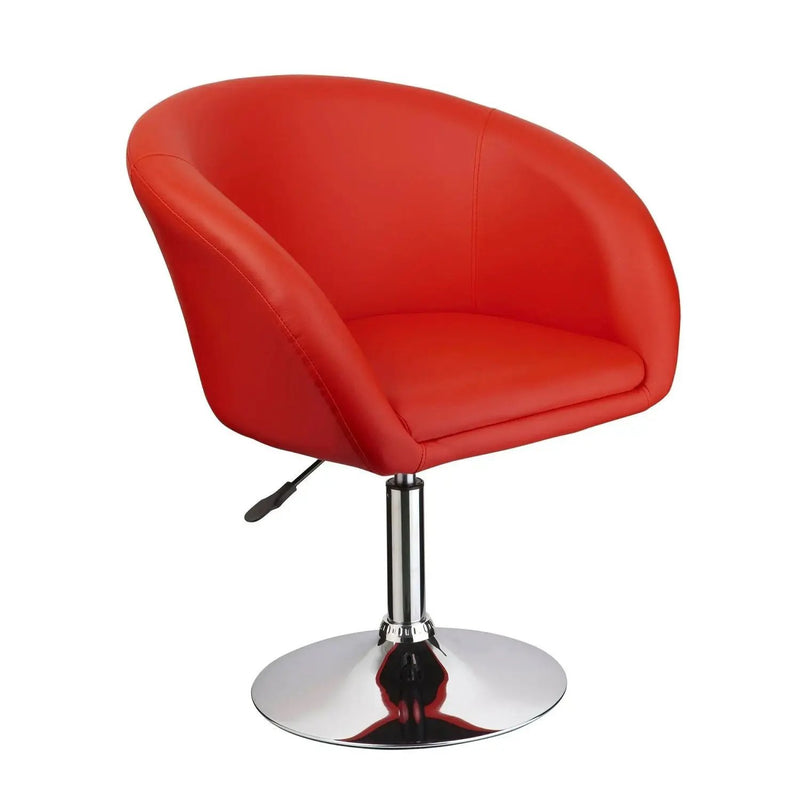 Adjustable Swivel Barrel Chair For Dining Room - Red by Unique Piece Furniture