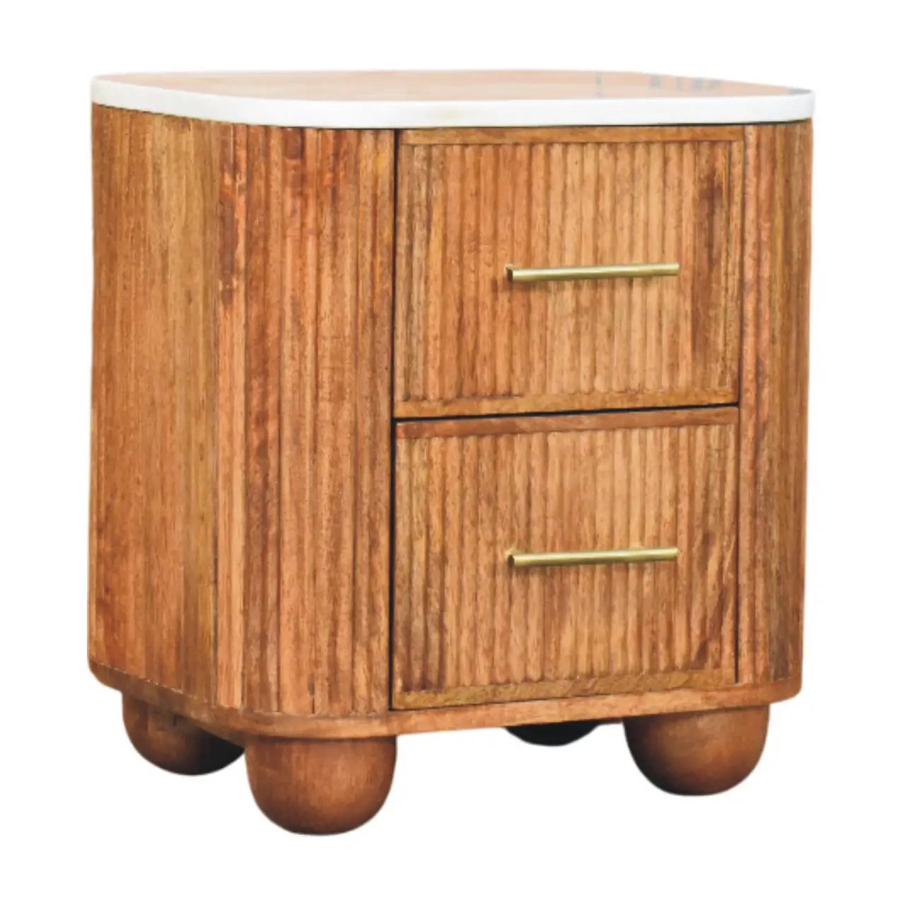 Artisan Furniture Solid Wood Aurora Marble Nightstand by HouseOfZazla
