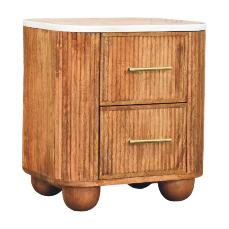 Artisan Furniture Solid Wood Aurora Marble Nightstand by HouseOfZazla