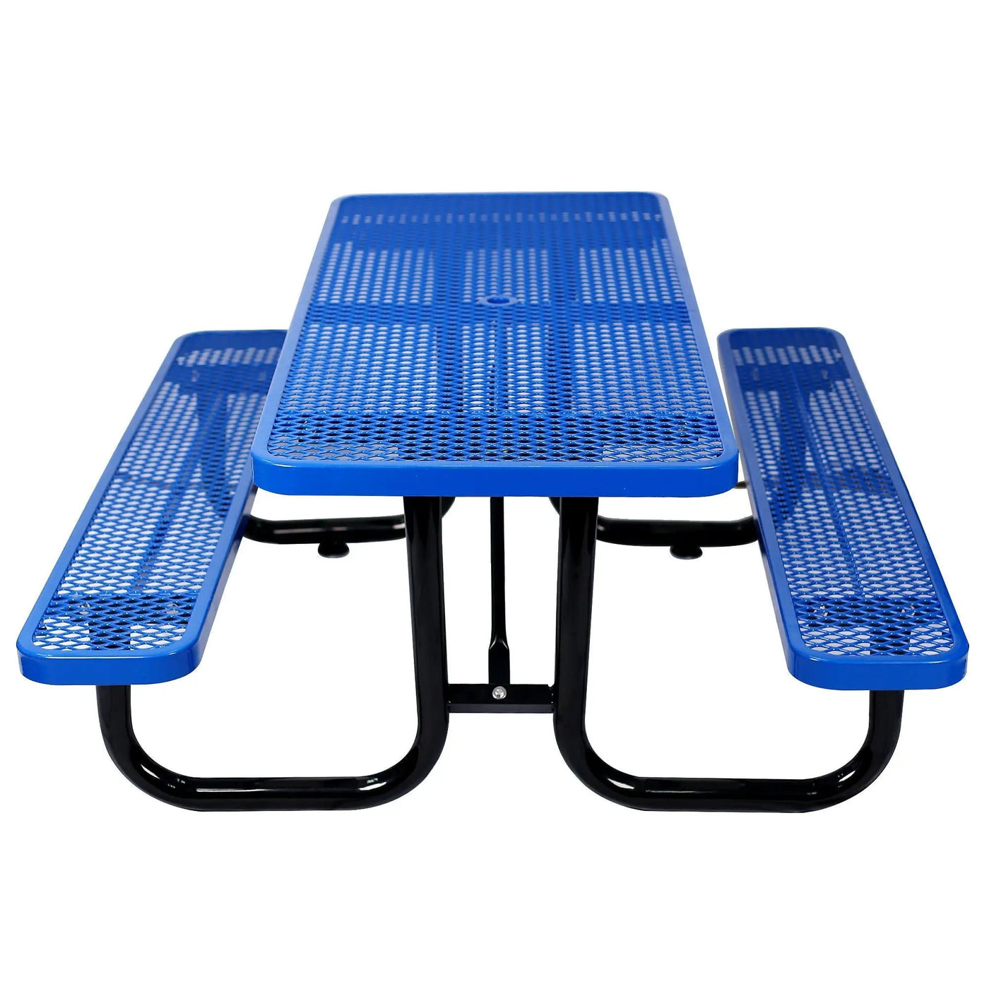 Rectangular Outdoor Steel Picnic Table With Umbrella Pole by HouseOfZazla