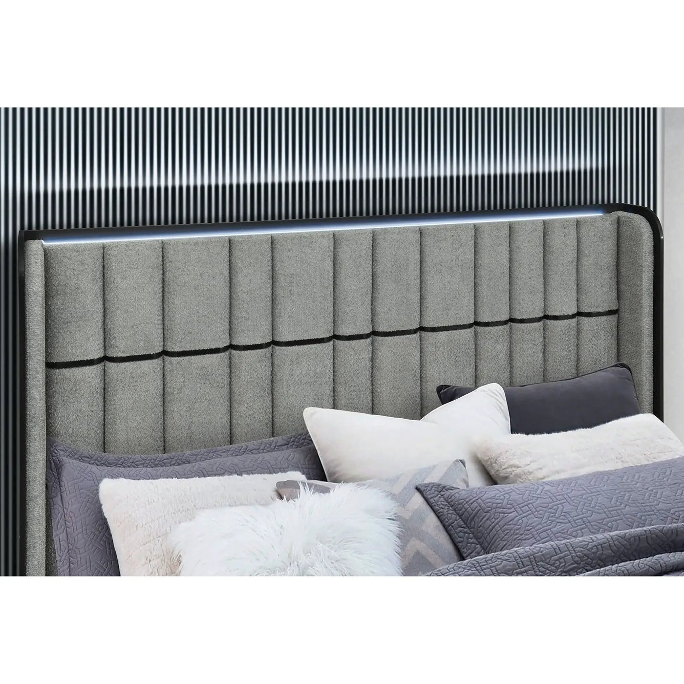 Isaiah - Bed With TV Lift-LED Speakers And Fireplace by HouseOfZazla
