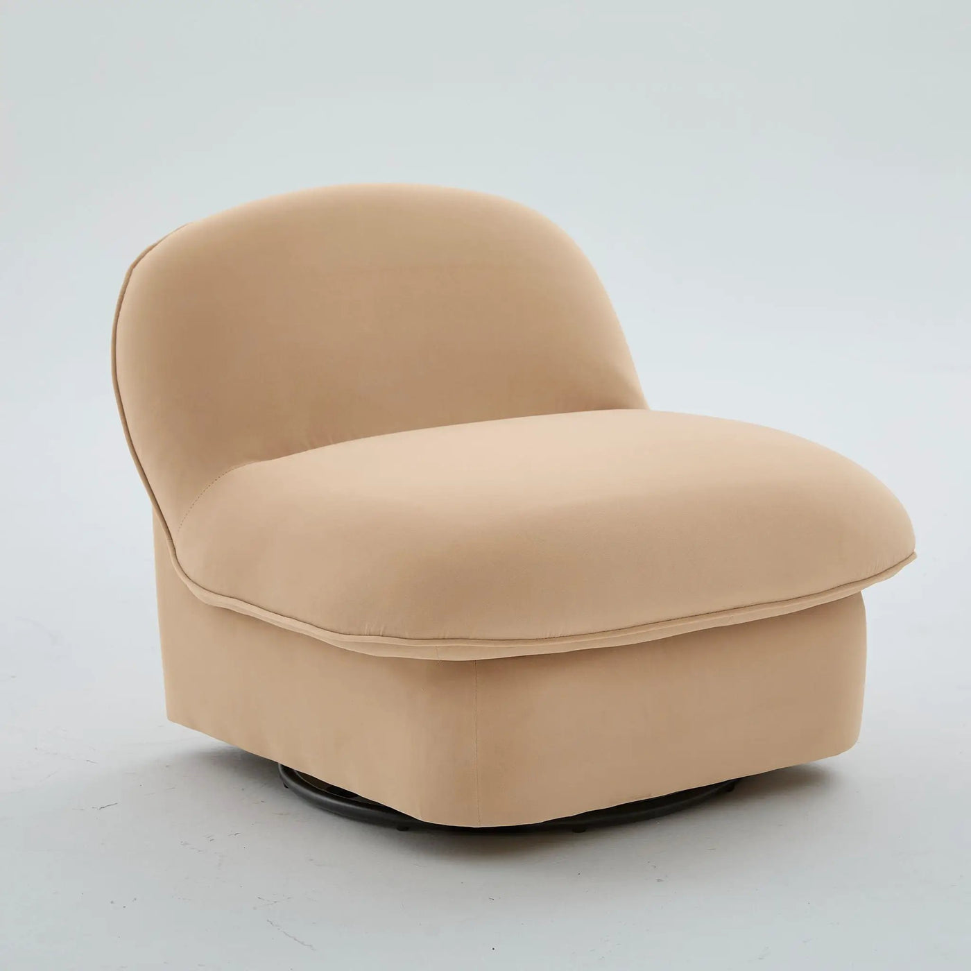 Pumpkin Shaped Swivel Accent Chair, 360 Degree Rotation for Living Room by HouseOfZazla