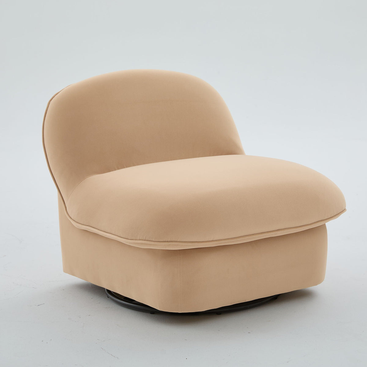 Pumpkin Shaped Swivel Accent Chair with 360 Degree Rotation - Fabric
