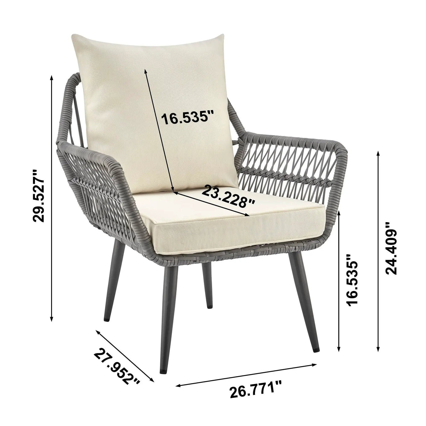 Cannes - 3 Piece Outdoor Patio Conversation Set by HouseOfZazla