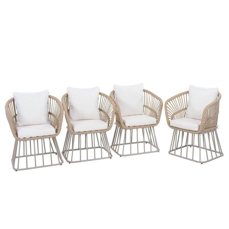 Outdoor Dining Chair MP1 - Teak Finish Wicker & Steel Frame by HouseOfZazla