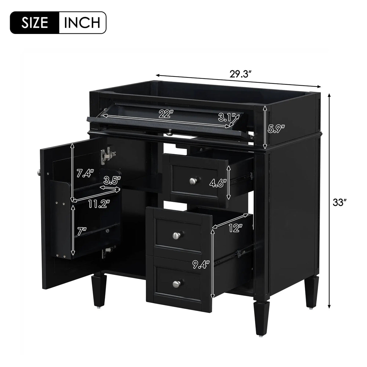 30'' Bathroom Vanity Without Top Sink by HouseOfZazla